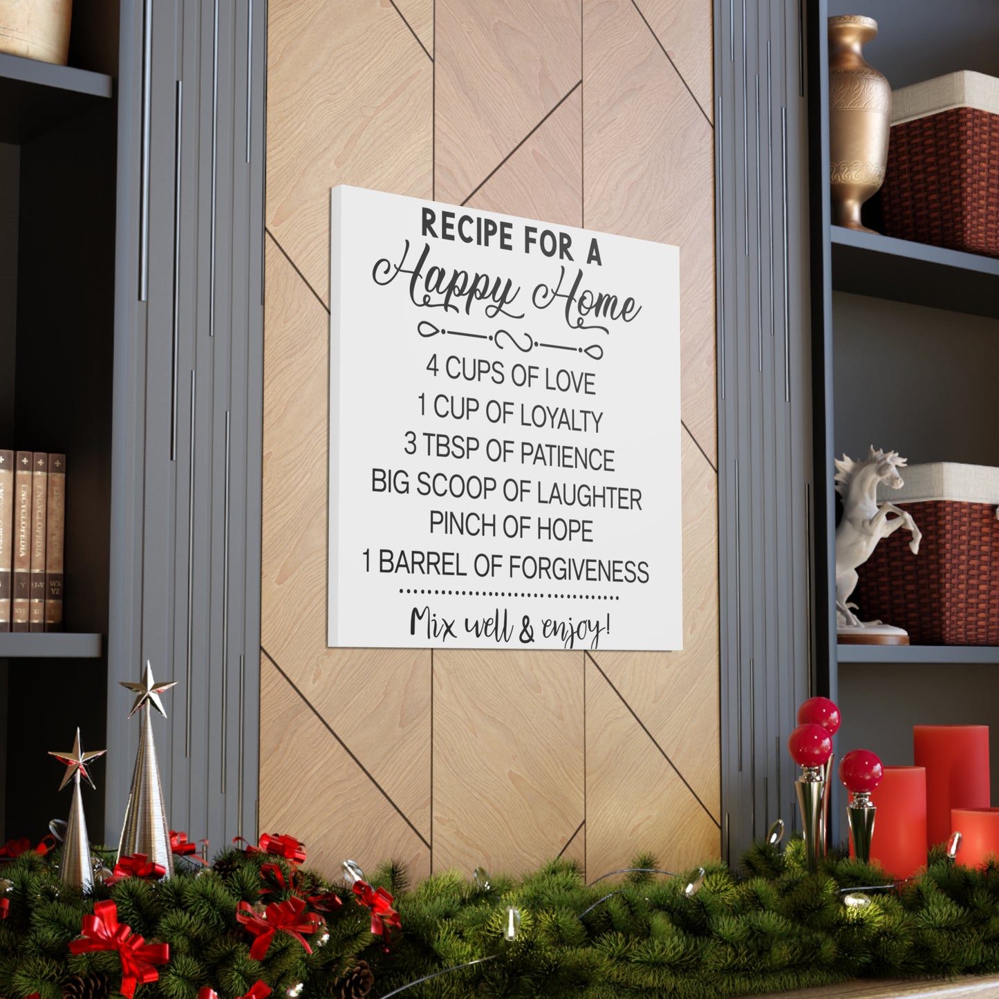 Happy Home Recipe | Canvas Gallery Wrap | White Background