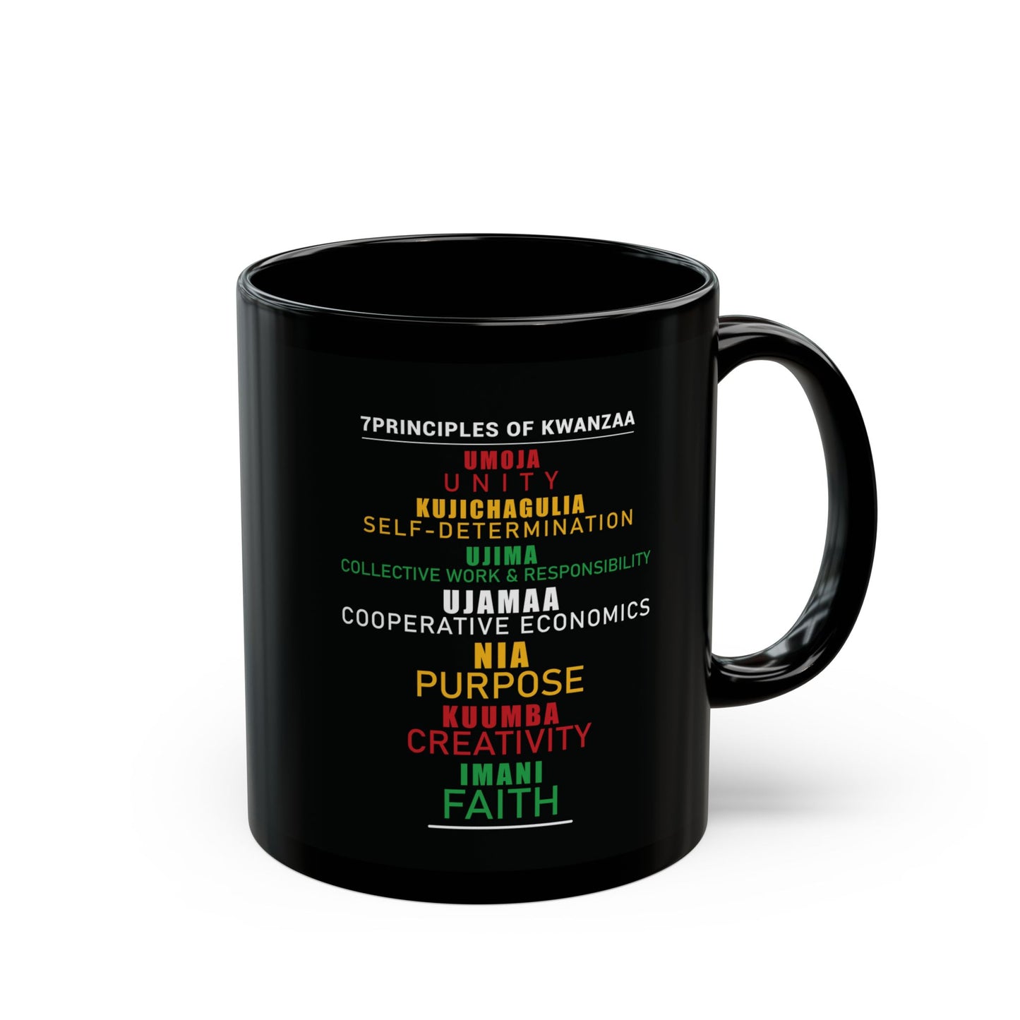 Kwanza Principles | 11oz Mug| Black |