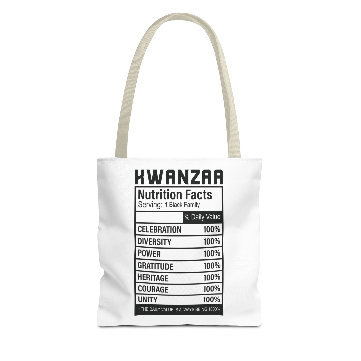 Kwanza Nutritional Facts | Tote Bag | White