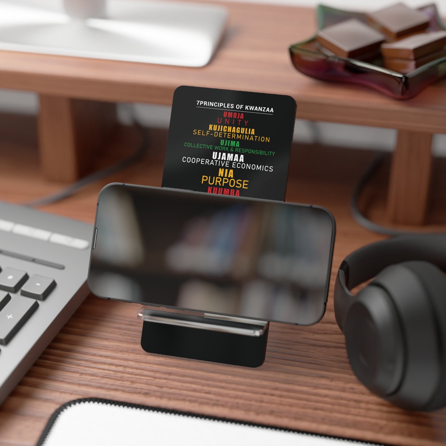 Kwanza Principles | Mobile Display Stand | Black