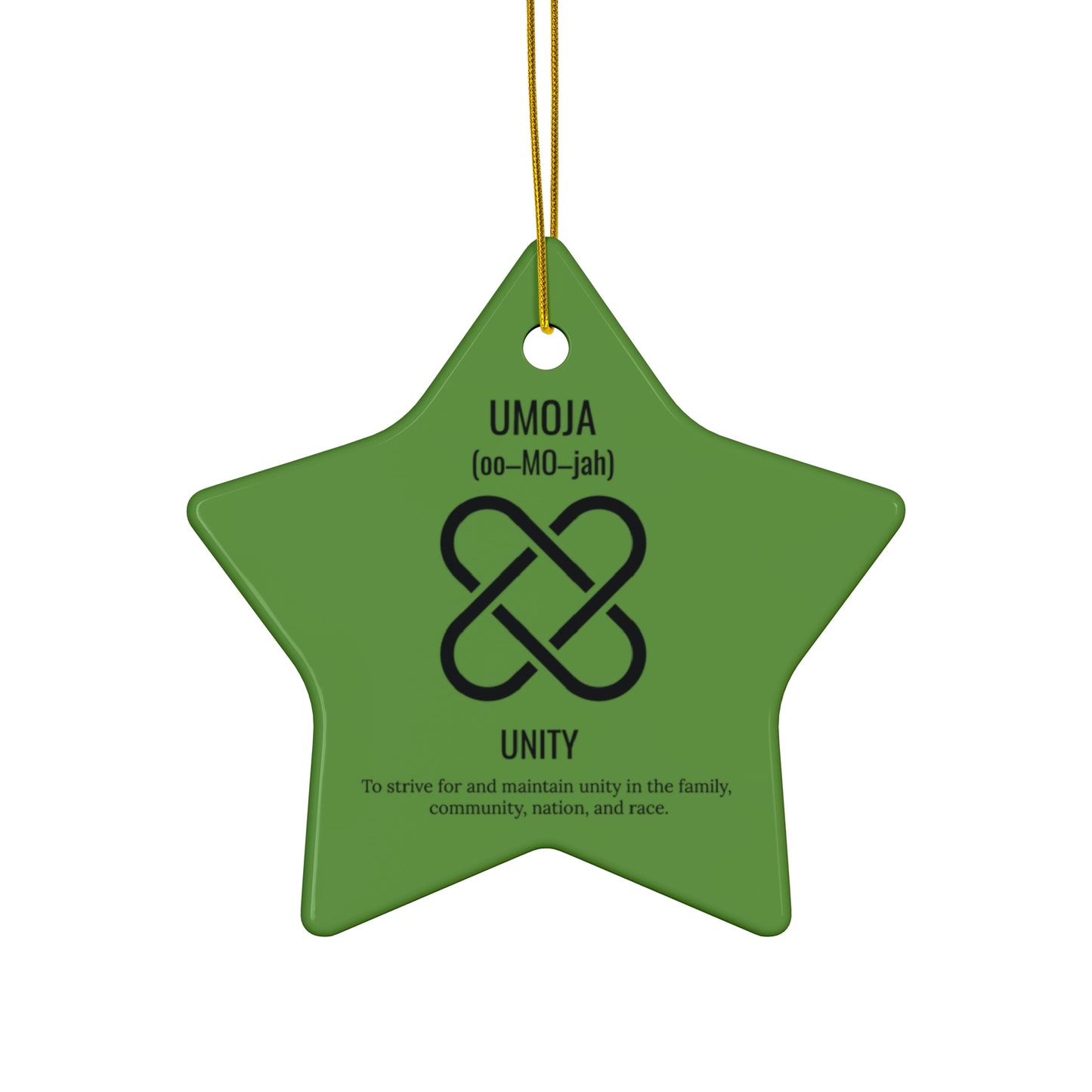 Umoja (Day 1) |Unity | Circle or Star Ornament | Green