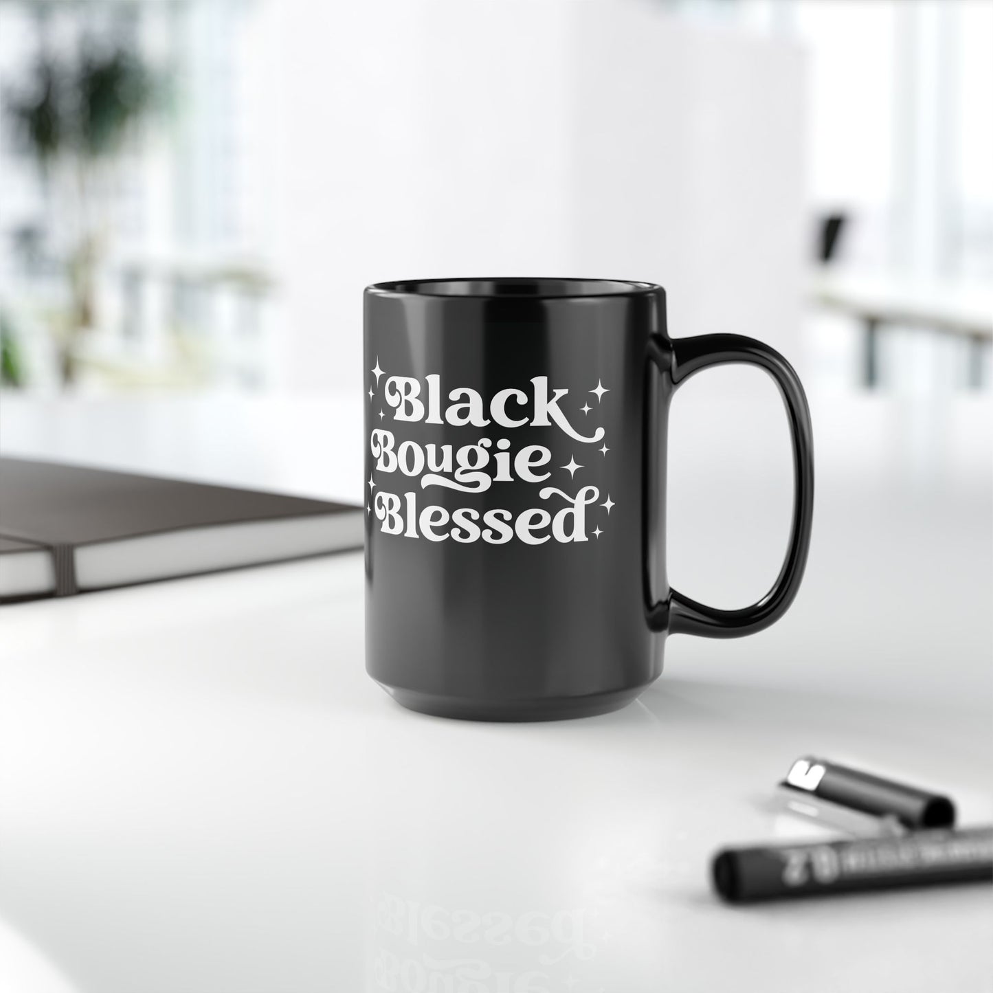 Black Bougie Blessed| 11oz or 15 oz Mug| Black