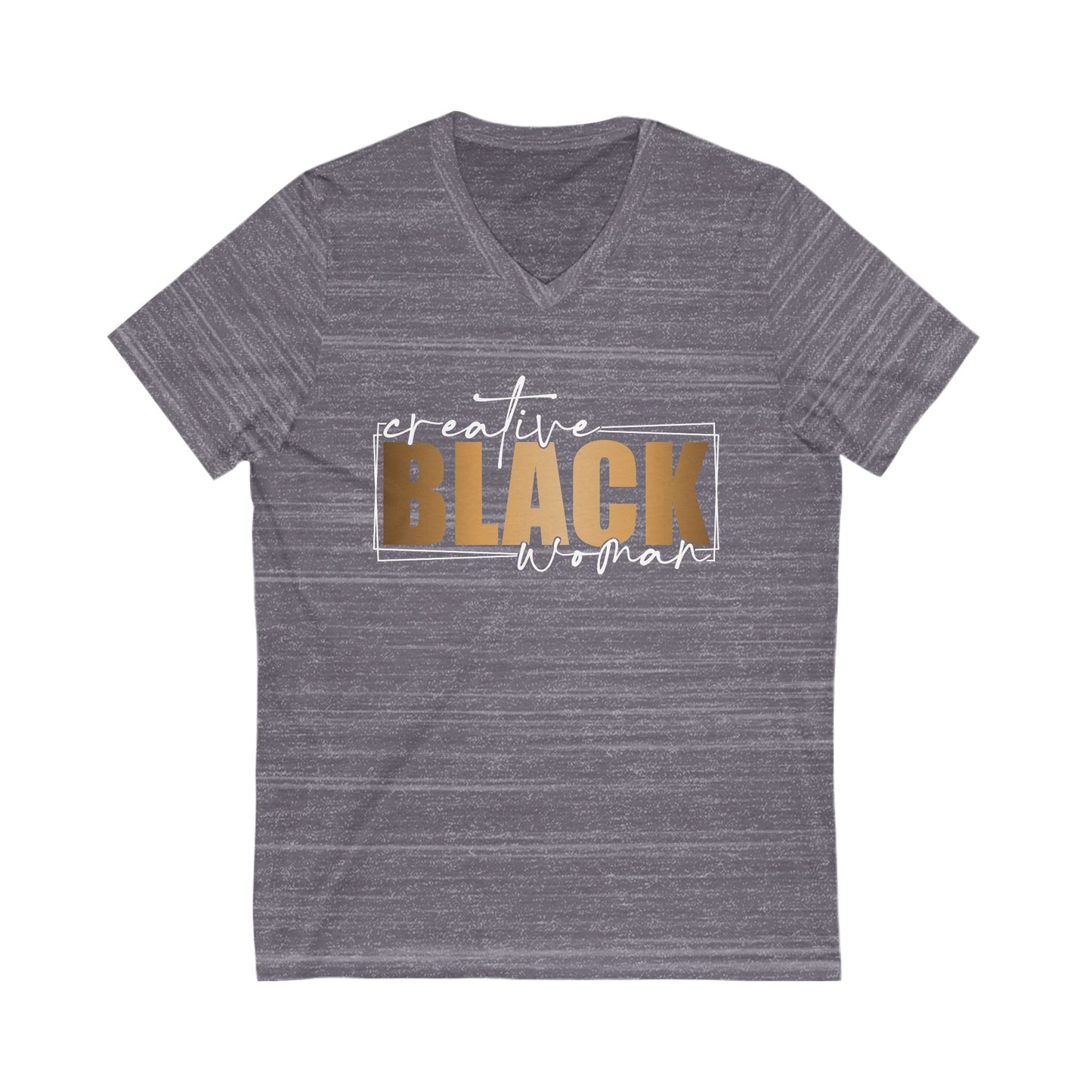 Creative Black Woman| Short Sleeve V-Neck Tee (Unisex)