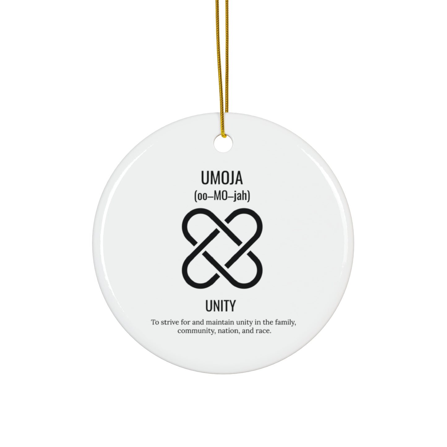 Umoja (Day 1) |Unity | Circle or Star Ornament |(White)|