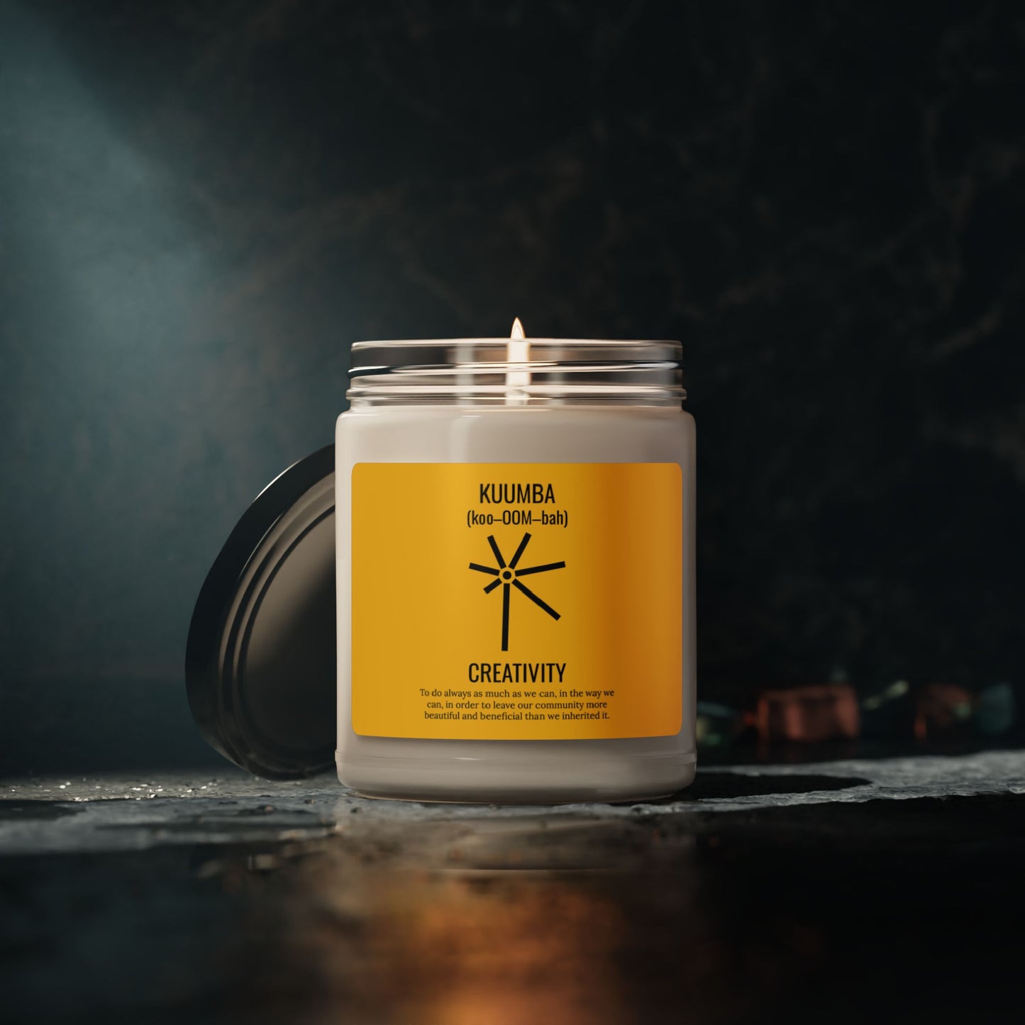 Kuumba (Day 6) | Creativity | Candle |(Yellow Label)| 9 Oz