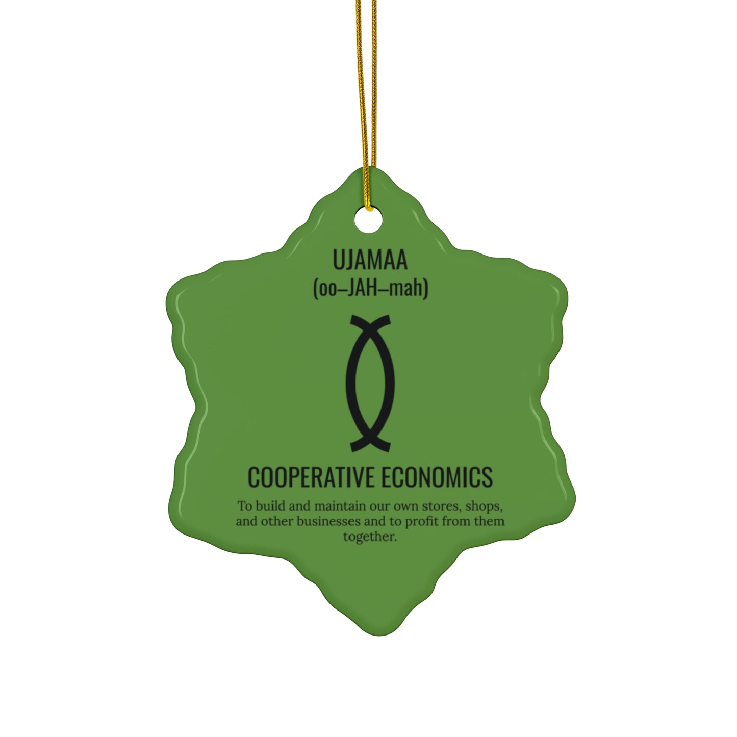 Ujamaa (Day 4) |Cooperative Economics | Snowflake Ornament | Green