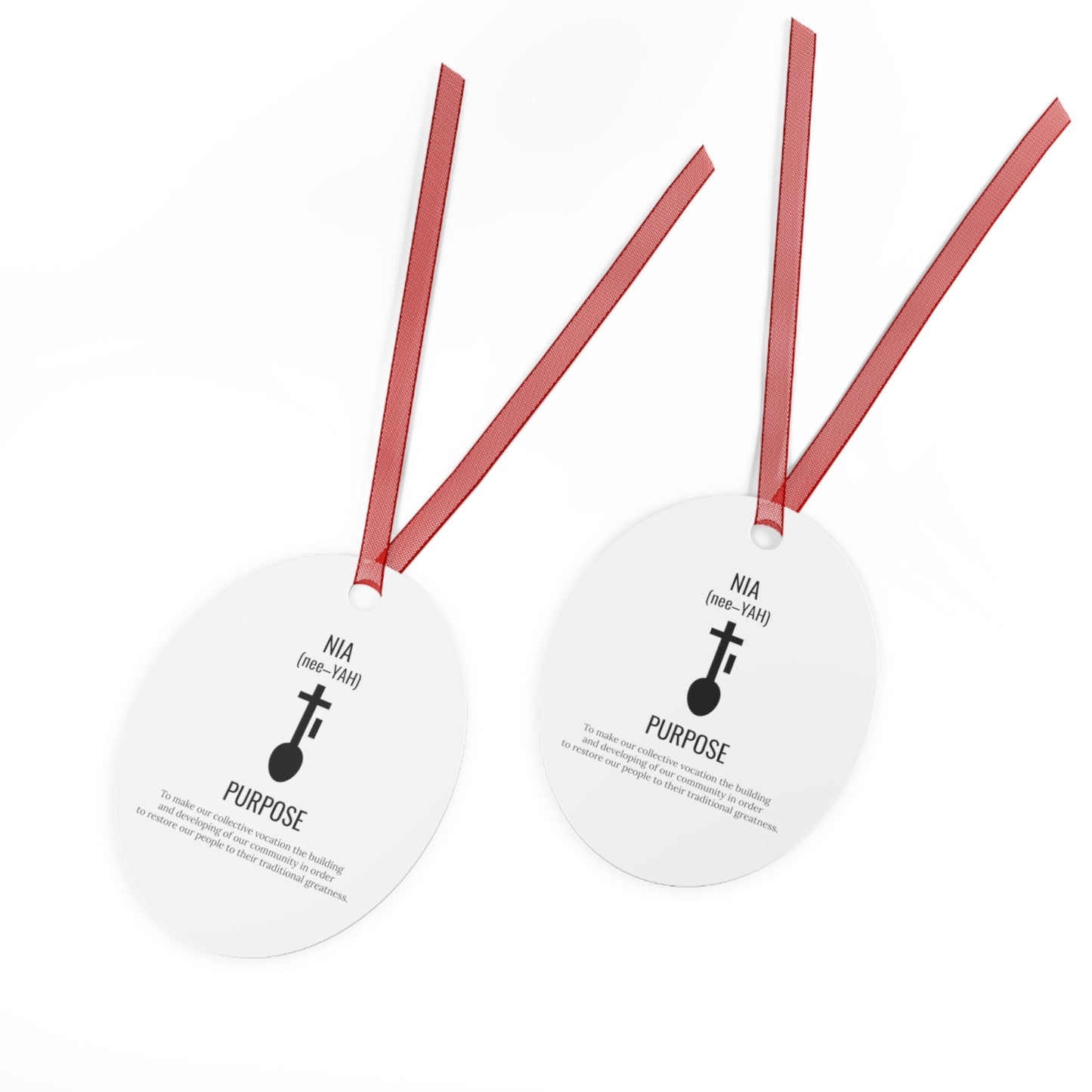 Nia (Day 5) | Purpose | Bell, Tree, Round or Oval Ornament |Metal|