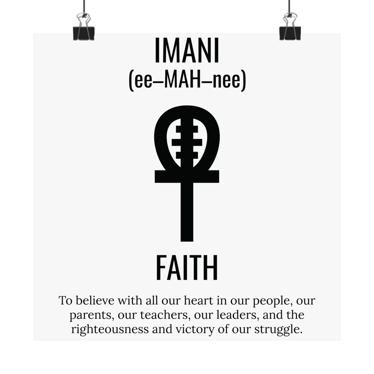 Imani (Day 7) Faith | Vertical Poster |White|