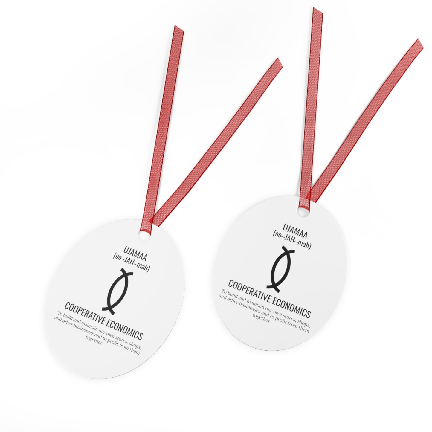 Ujamaa (Day 4) |Cooperative Economics | Bell, Tree, Round or Oval Ornament |Metal|