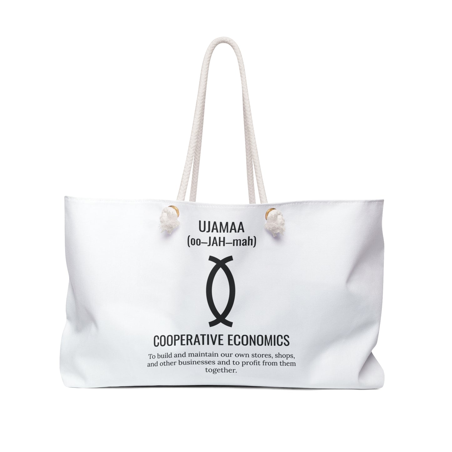 Ujamaa (Day 4) |Cooperative Economics | Weekender Bag |White