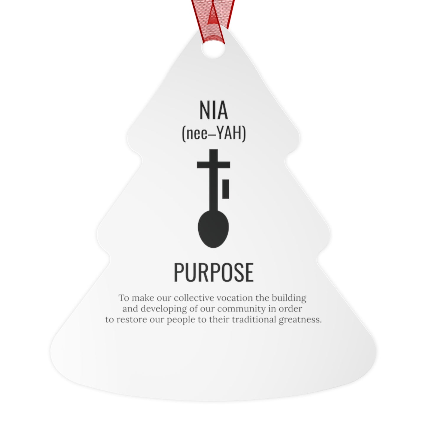 Nia (Day 5) | Purpose | Bell, Tree, Round or Oval Ornament |Metal|