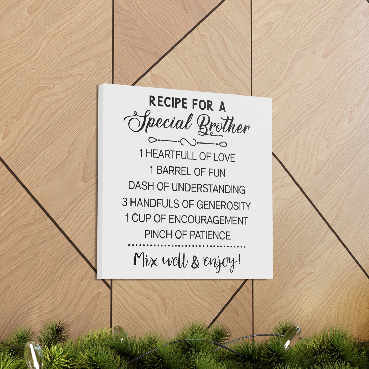 Special Brother Recipe | Canvas Gallery Wrap | White Background