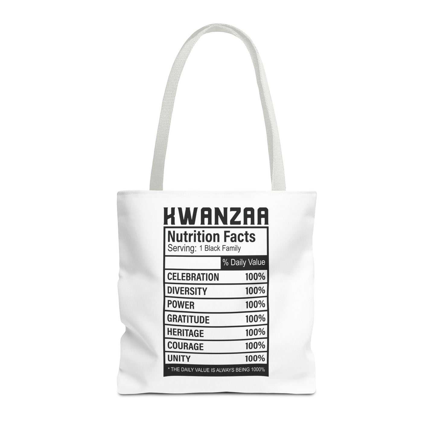 Kwanza Nutritional Facts | Tote Bag | White