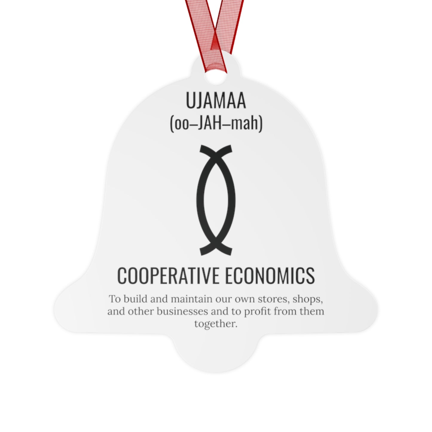 Ujamaa (Day 4) |Cooperative Economics | Bell, Tree, Round or Oval Ornament |Metal|