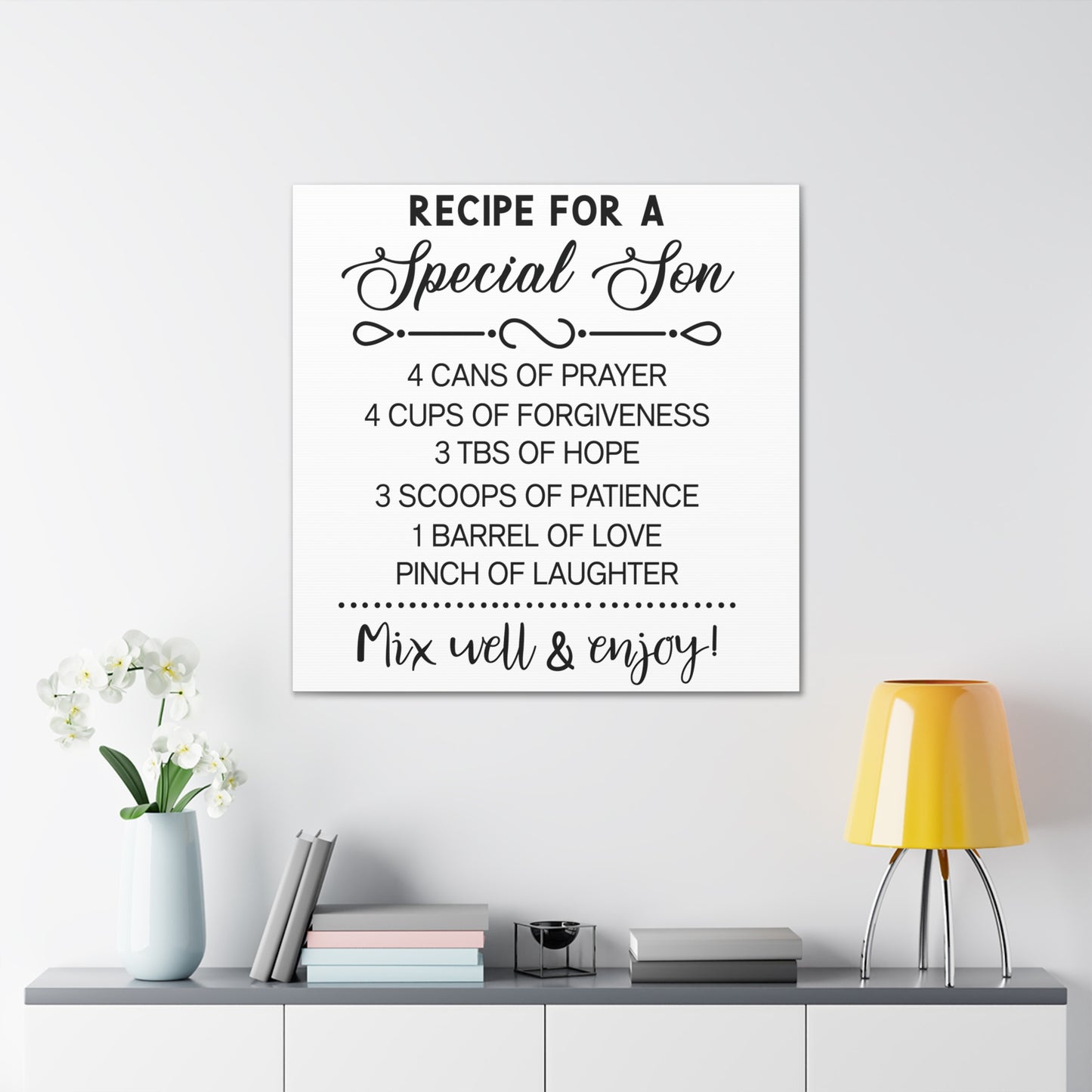 Special Son Recipe | Canvas Gallery Wrap | White Background