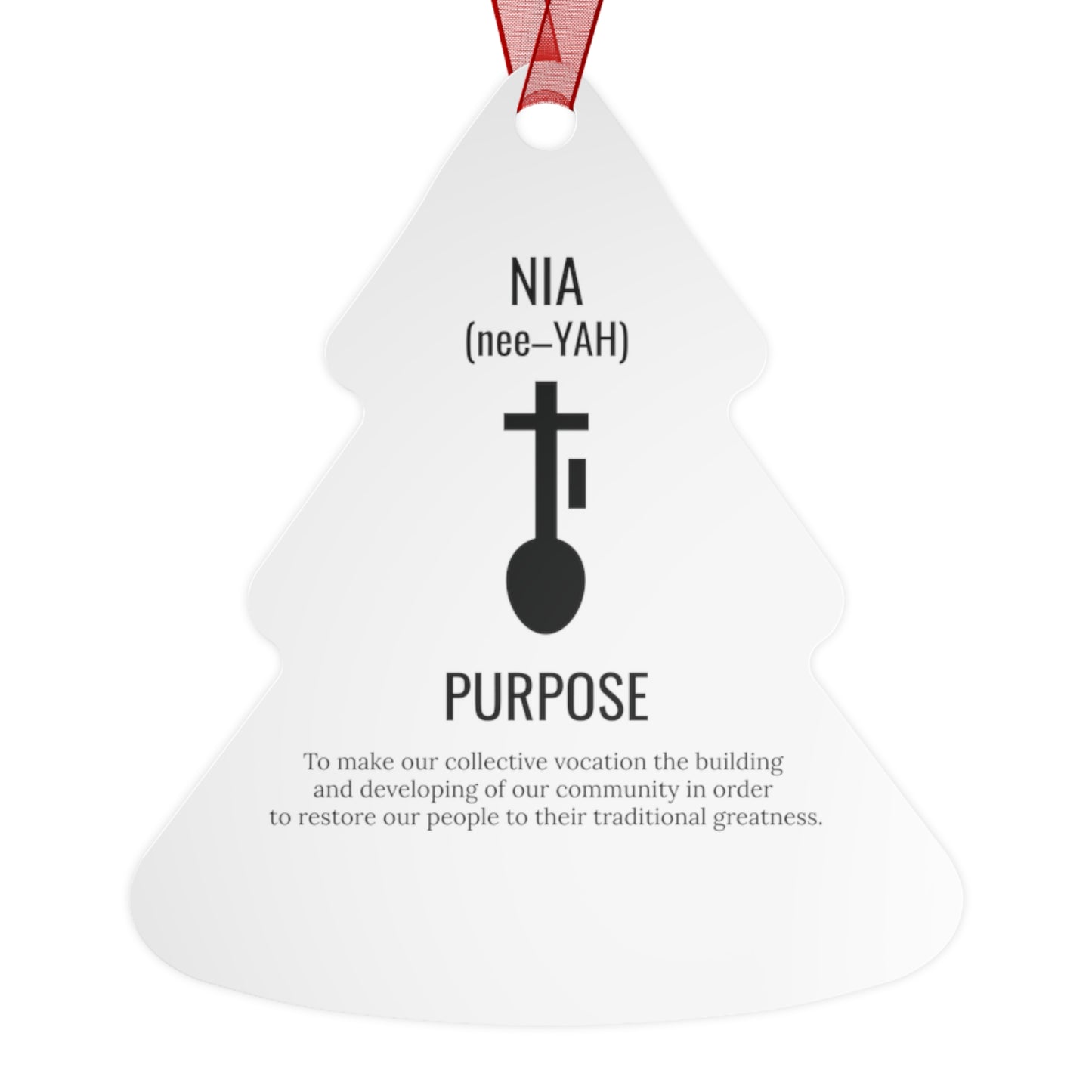 Nia (Day 5) | Purpose | Bell, Tree, Round or Oval Ornament |Metal|