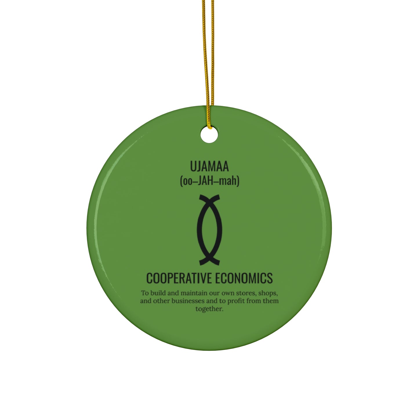 Ujamaa (Day 4) |Cooperative Economics | Circle or Star Ornament | Green