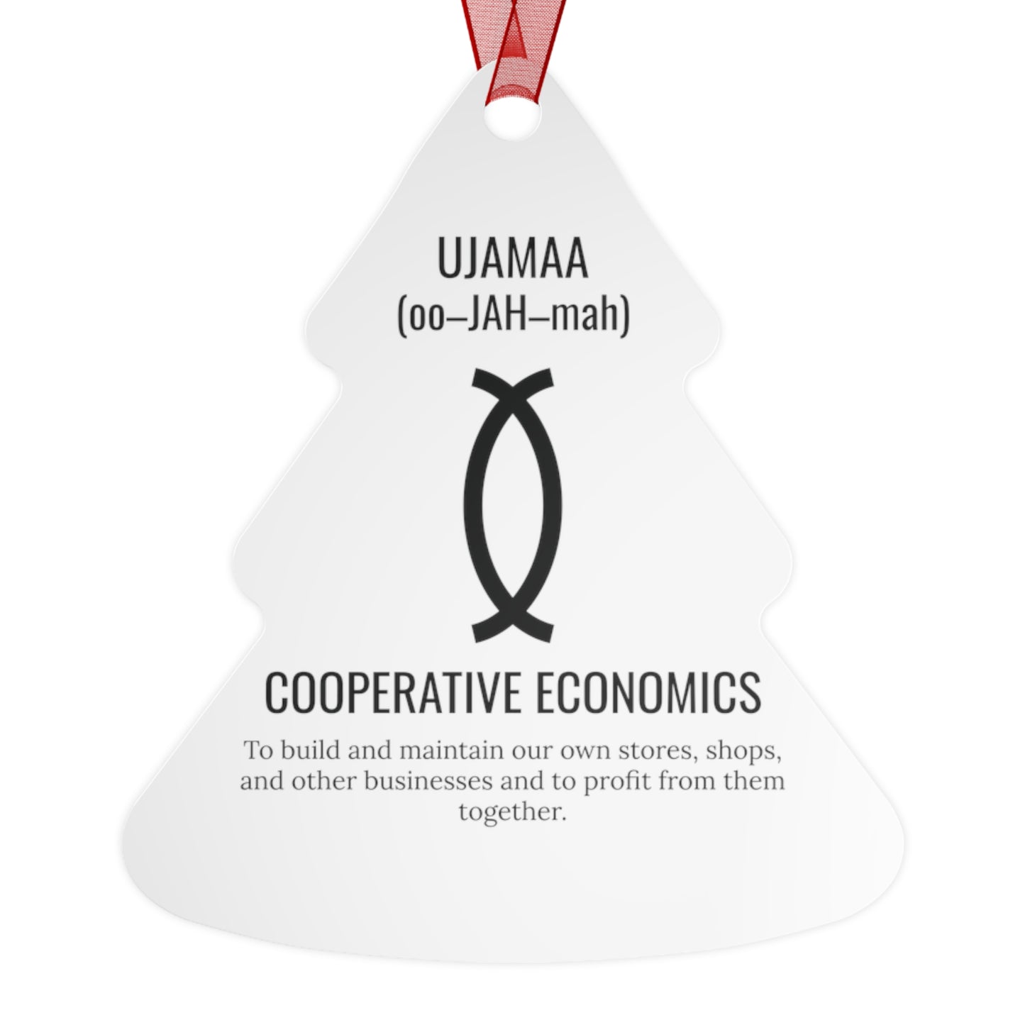 Ujamaa (Day 4) |Cooperative Economics | Bell, Tree, Round or Oval Ornament |Metal|