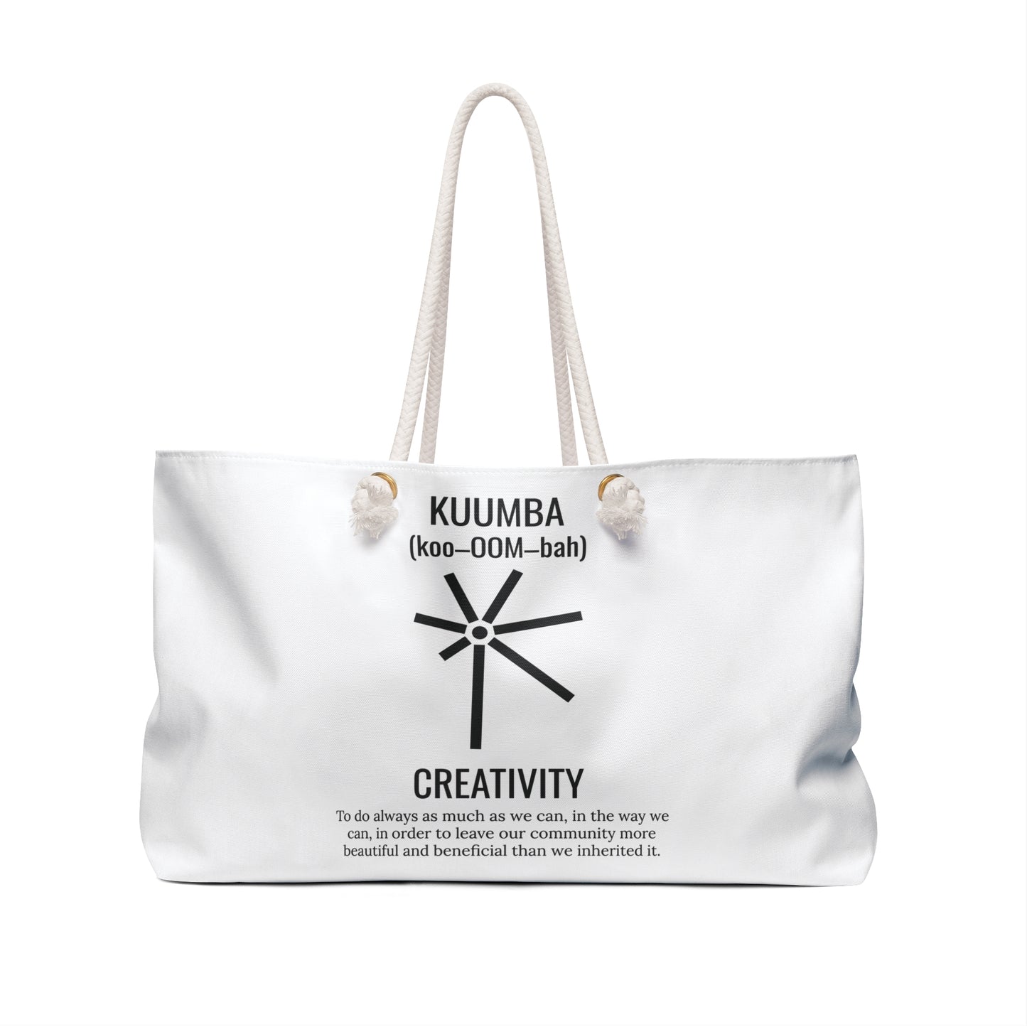 Kuumba (Day 6) | Creativity | Weekender Bag |White