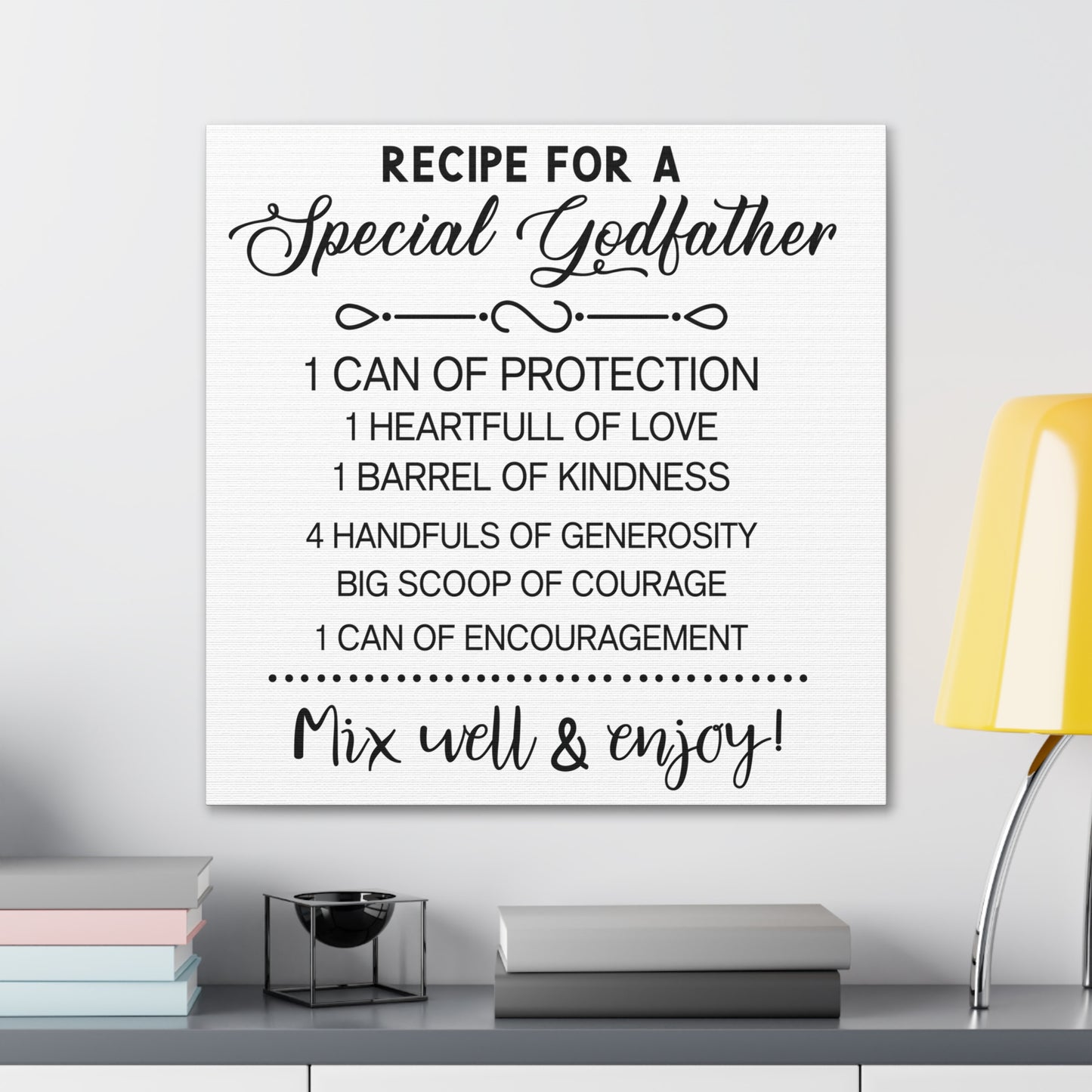 Special Godfather Recipe | Canvas Gallery Wrap | White Background