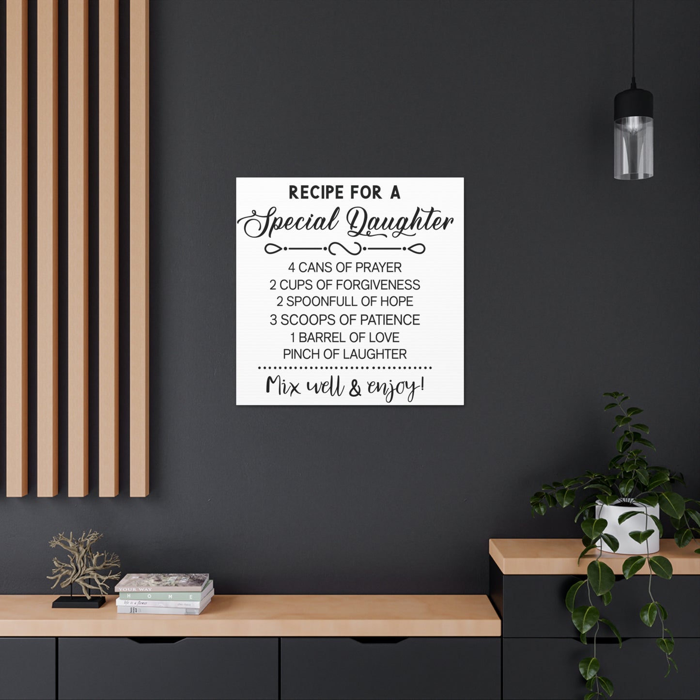 Special Daughter Recipe | Canvas Gallery Wrap | White Background