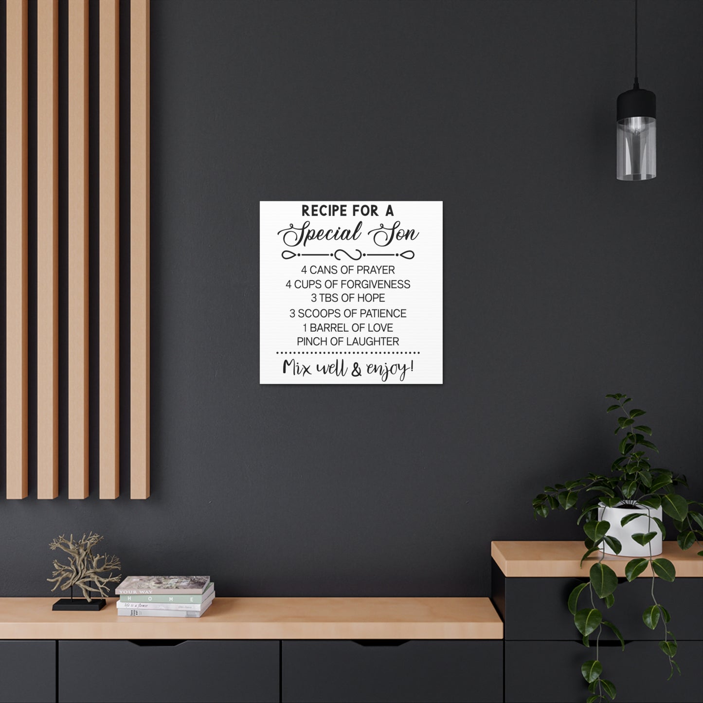 Special Son Recipe | Canvas Gallery Wrap | White Background