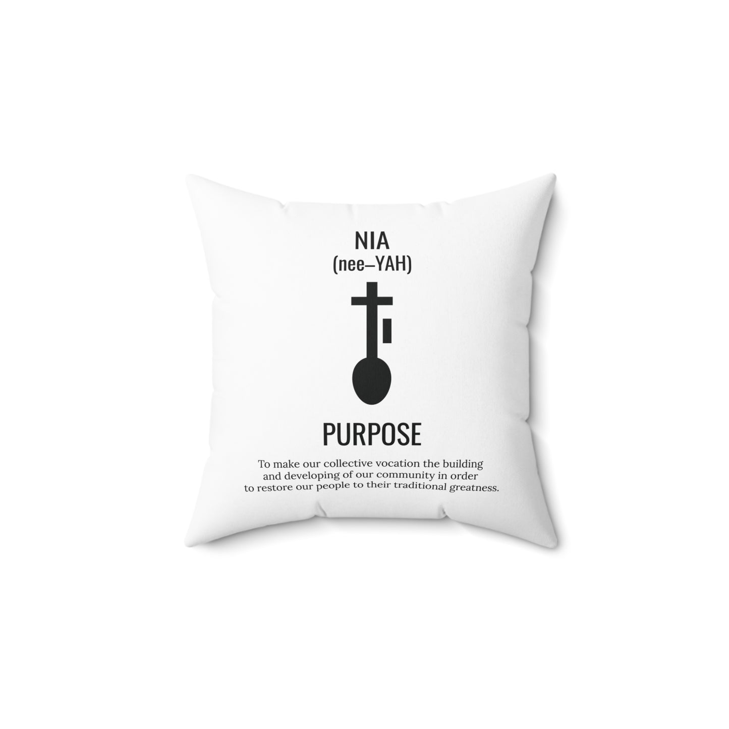 Nia (Day 5) | Purpose | Square Pillow |White|