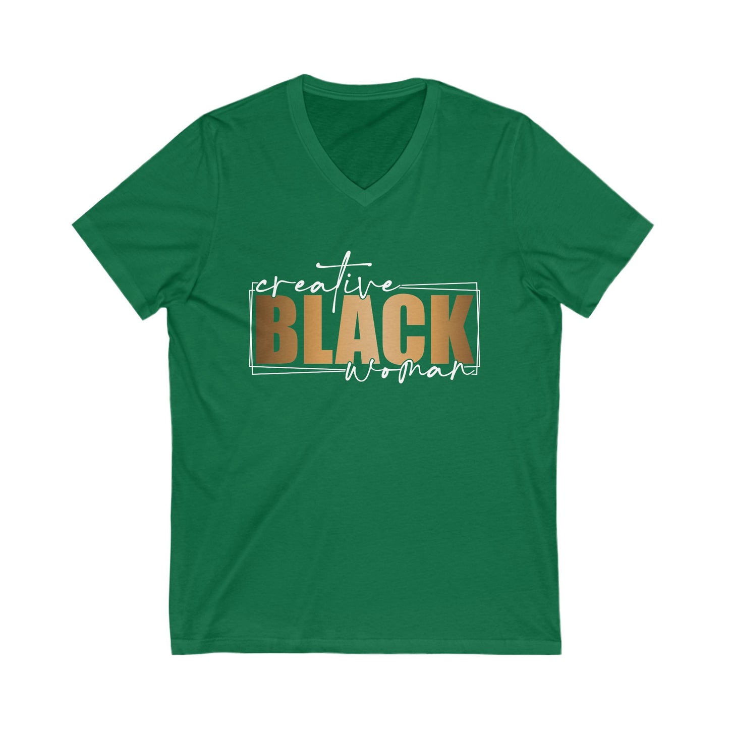 Creative Black Woman| Short Sleeve V-Neck Tee (Unisex)