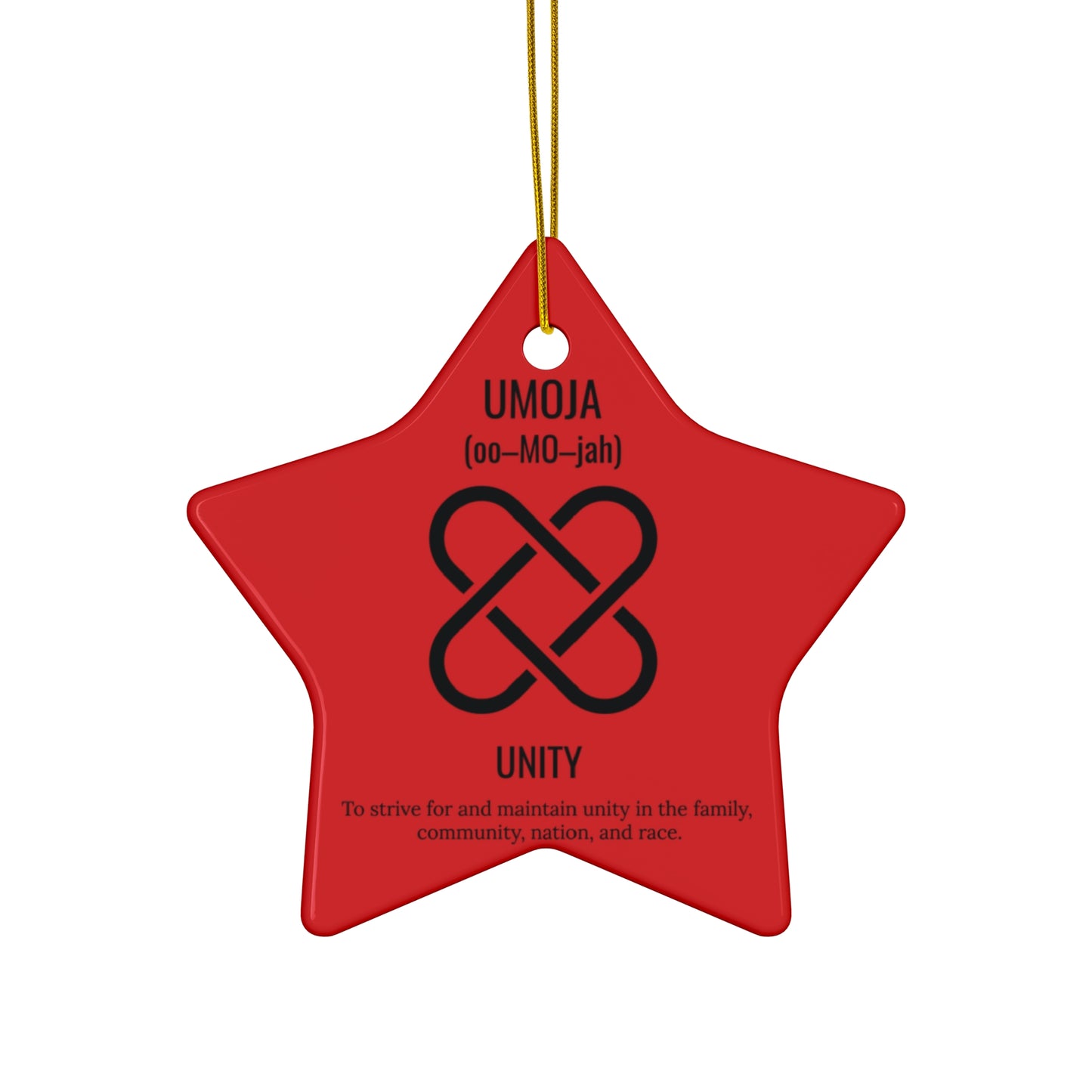 Umoja (Day 1) |Unity | Circle or Star Ornament | (Red) |