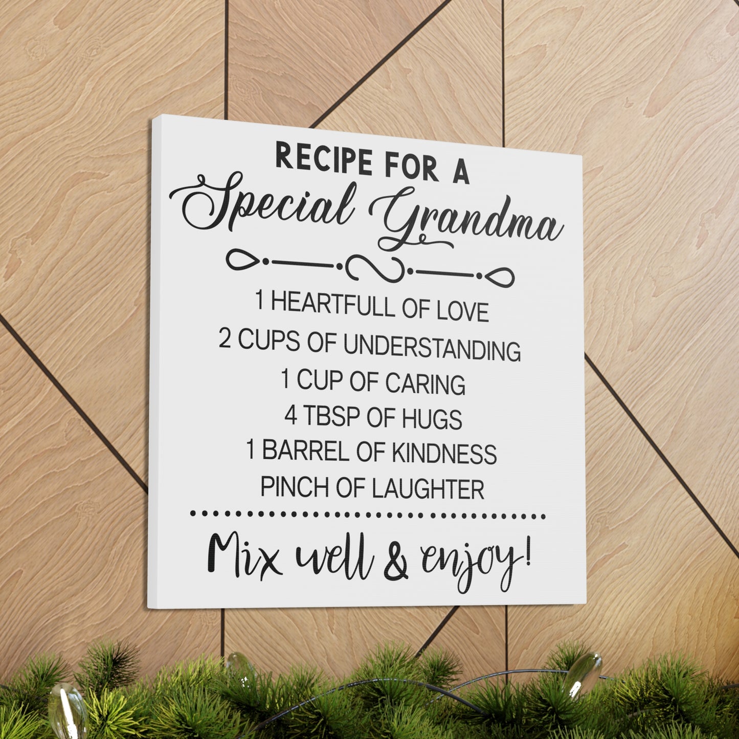 Special Grandma Recipe | Canvas Gallery Wrap | White Background