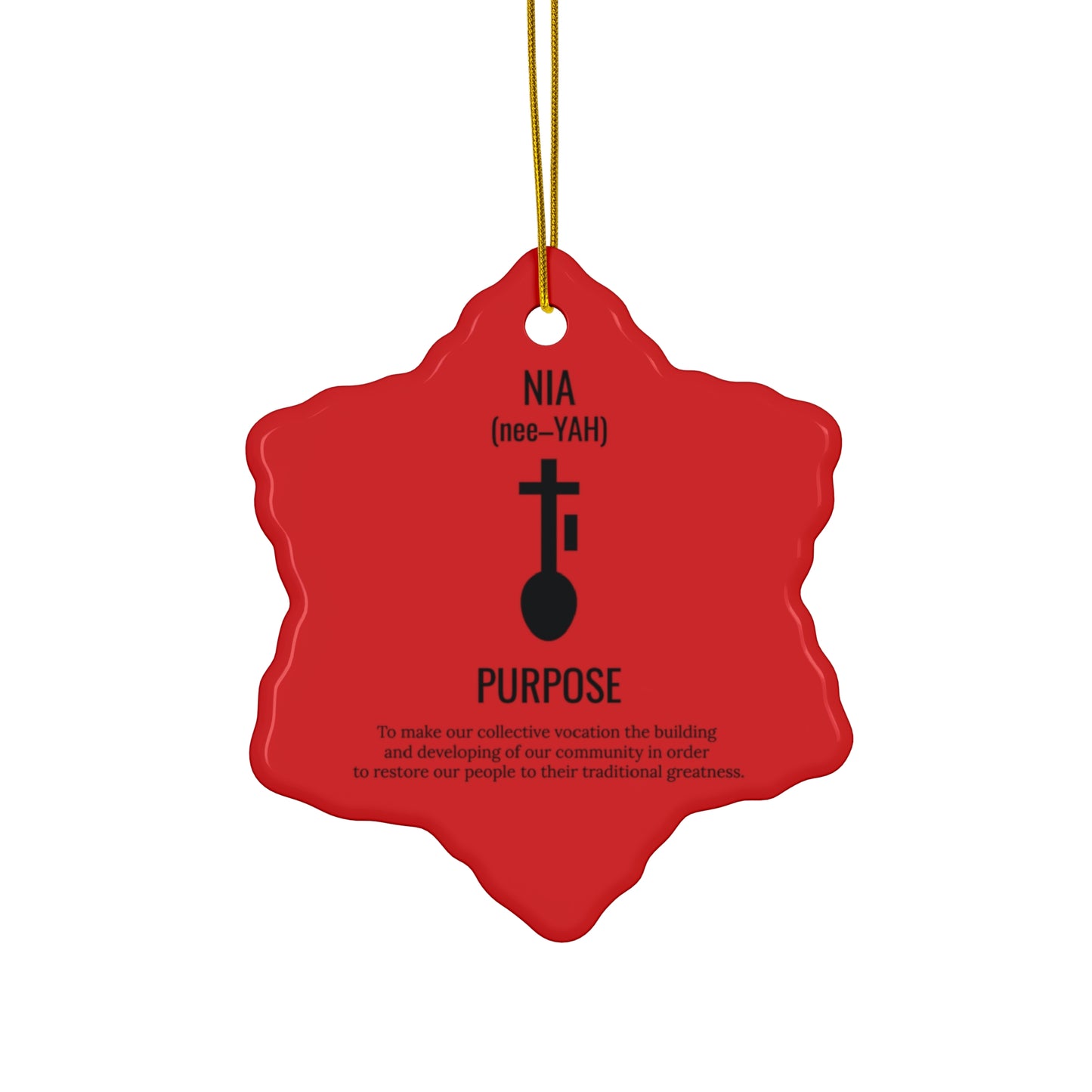 Nia (Day 5) | Purpose | Snowflake Ornament | (Red) |