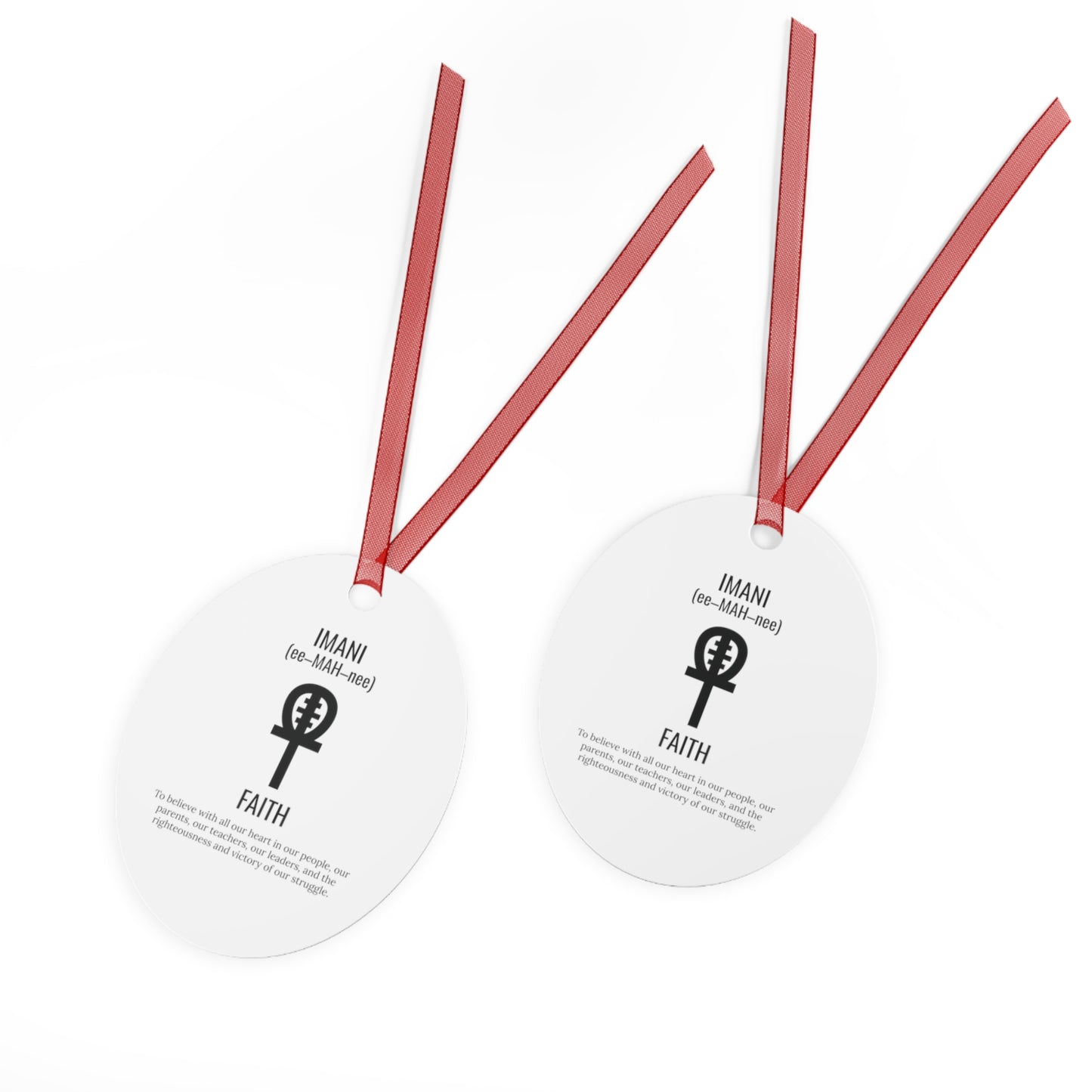 Imani (Day 7) Faith | Bell, Tree, Round or Oval Ornament |Metal|