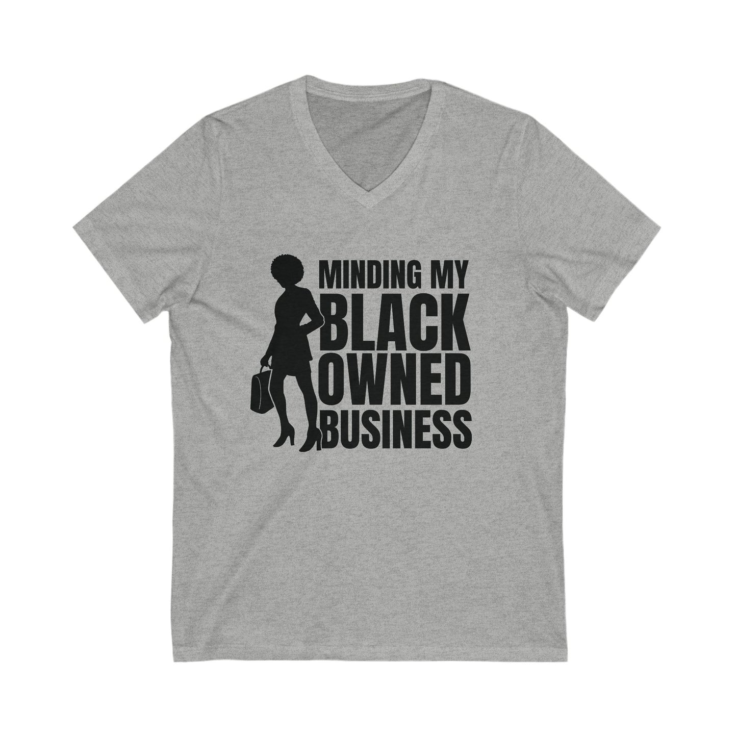 Minding My Black Owned Business | Version 1| Short Sleeve V-Neck Tee (Unisex)