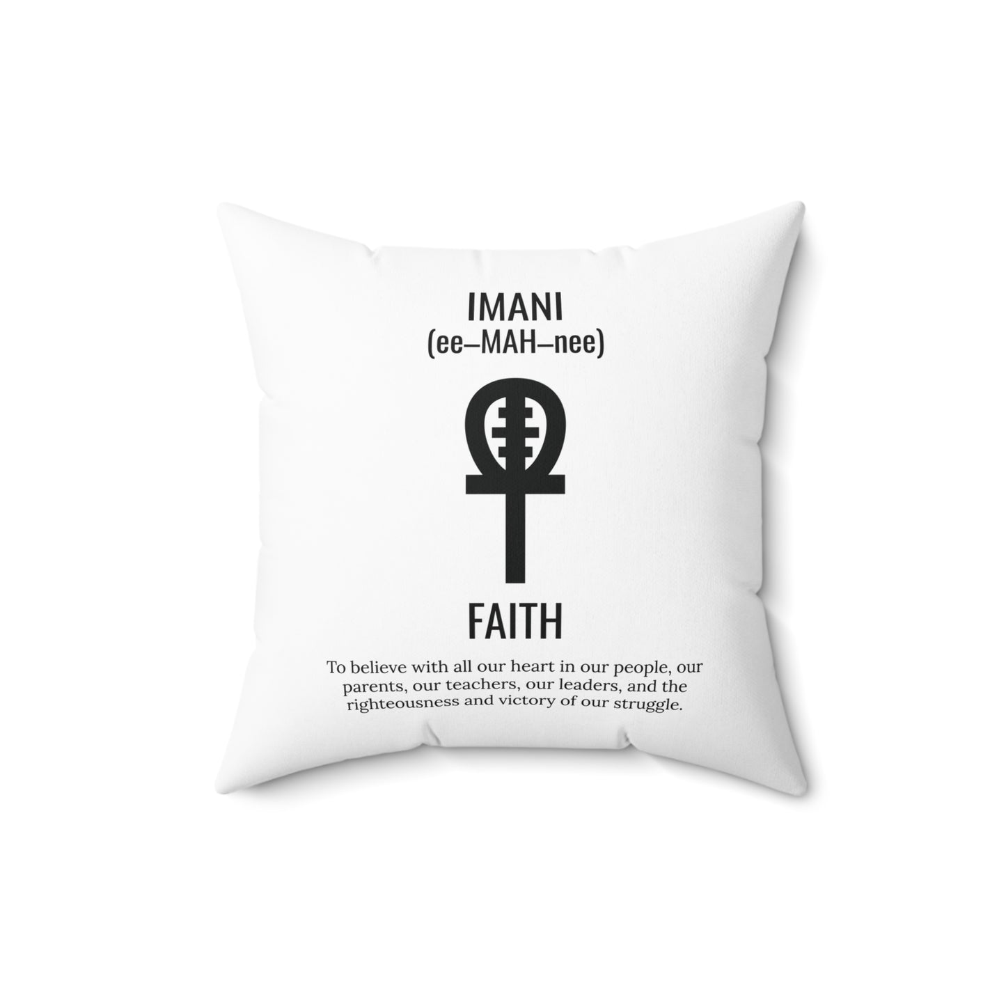 Imani (Day 7) Faith | Square Pillow |White|