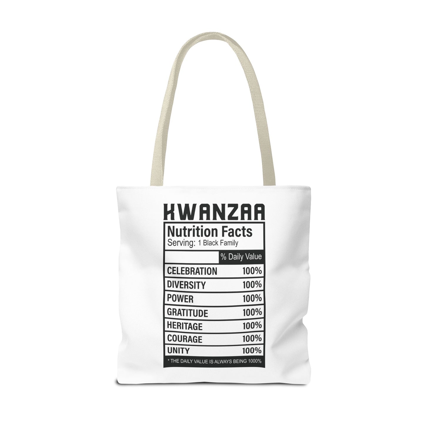 Kwanza Nutritional Facts | Tote Bag | White
