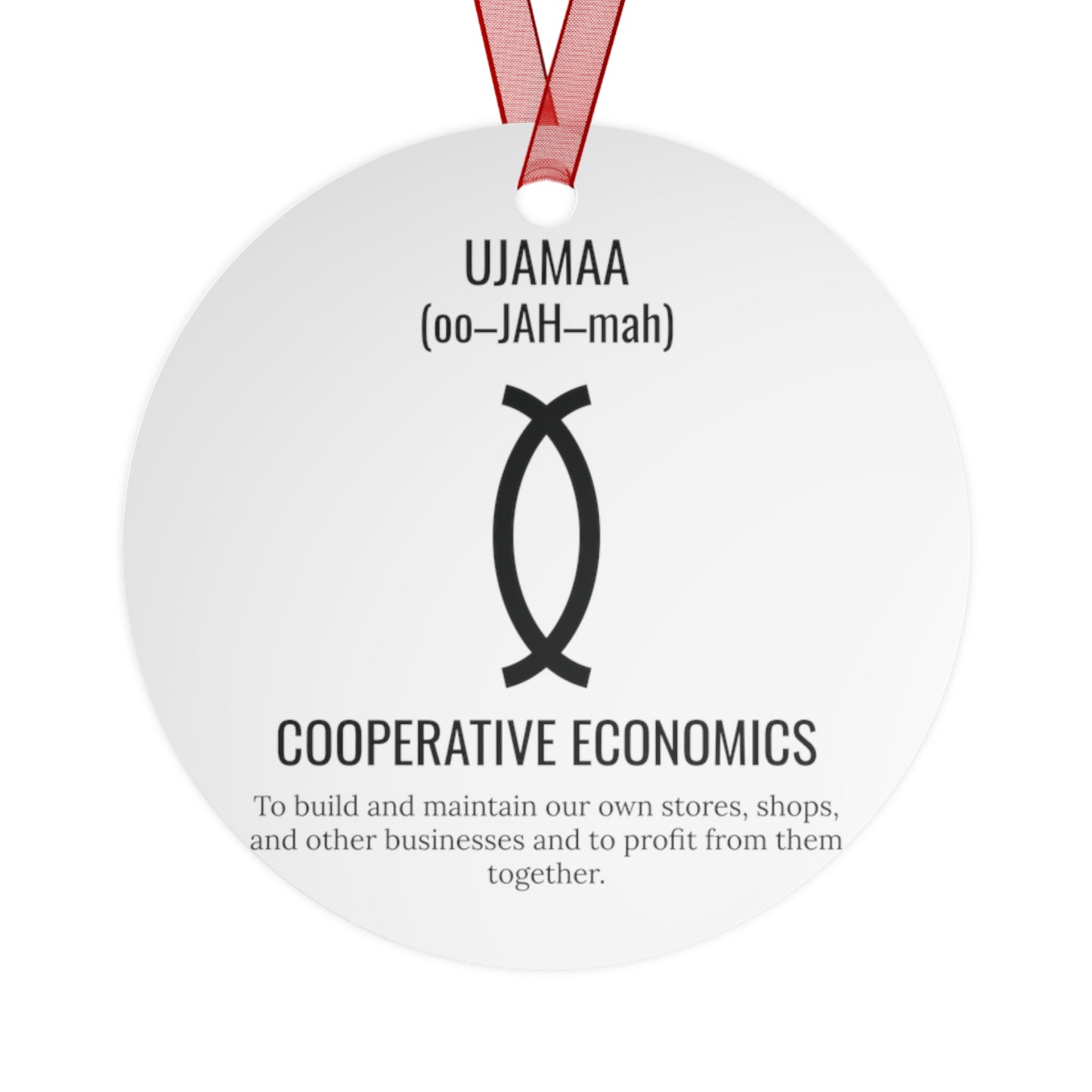Ujamaa (Day 4) |Cooperative Economics | Bell, Tree, Round or Oval Ornament |Metal|