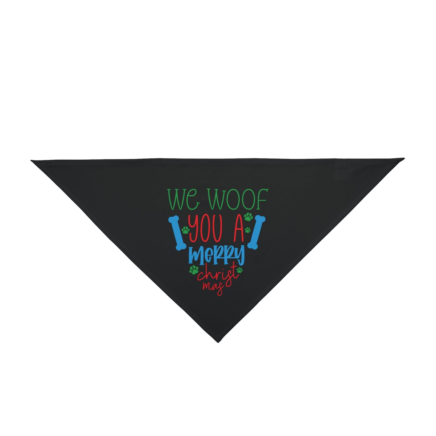 We Woof You A Merry Christmas |Pet Bandana |Black