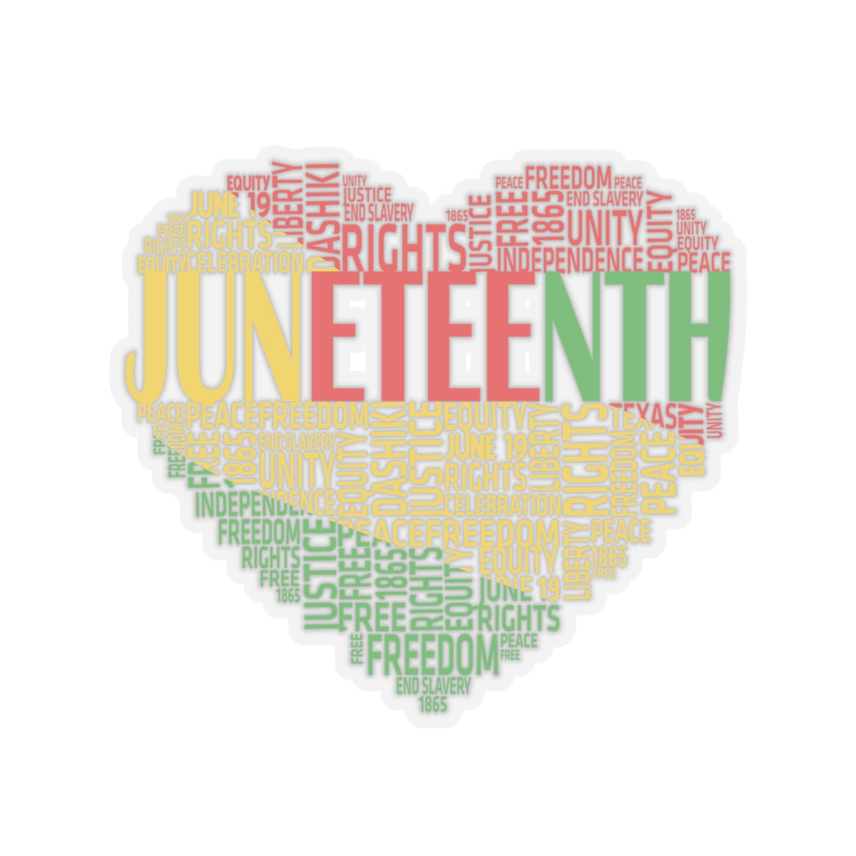 Juneteenth Heart | Kriss-Cut Stickers | Version 1