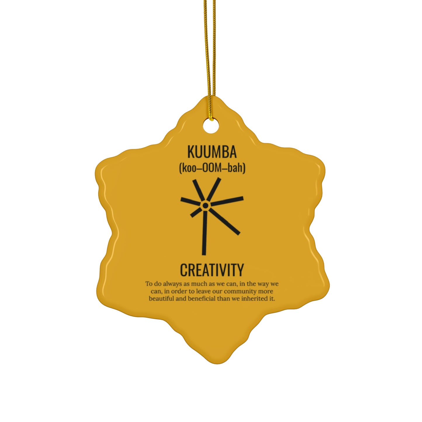 Kuumba (Day 6) | Creativity Snowflake Ornament | Yellow