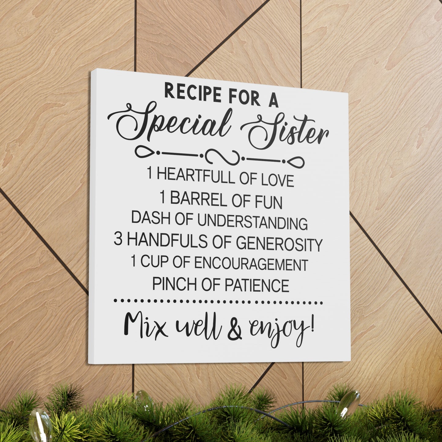 Special Sisters Recipe | Canvas Gallery Wrap | White Background