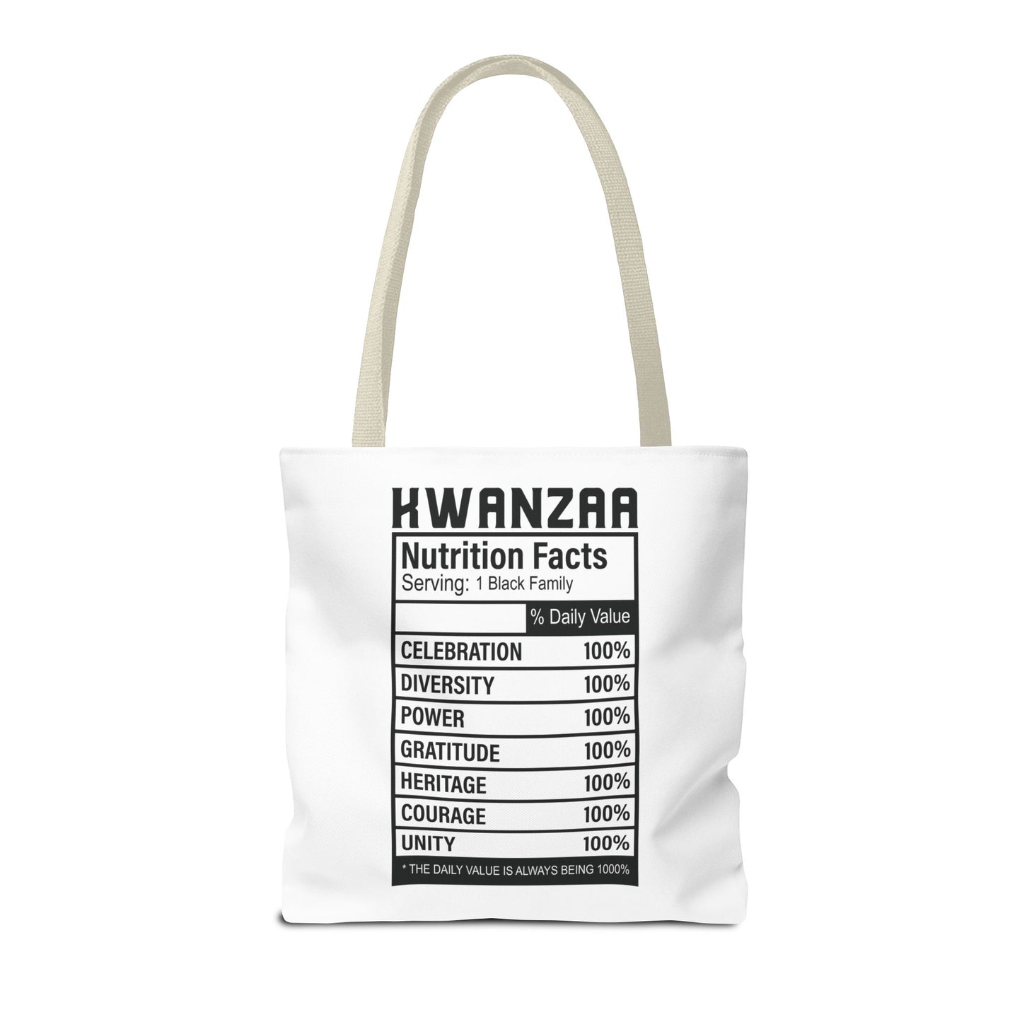 Kwanza Nutritional Facts | Tote Bag | White