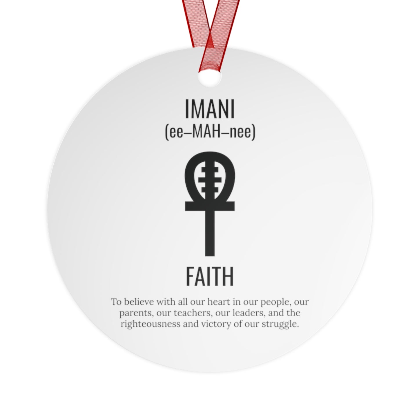 Imani (Day 7) Faith | Bell, Tree, Round or Oval Ornament |Metal|