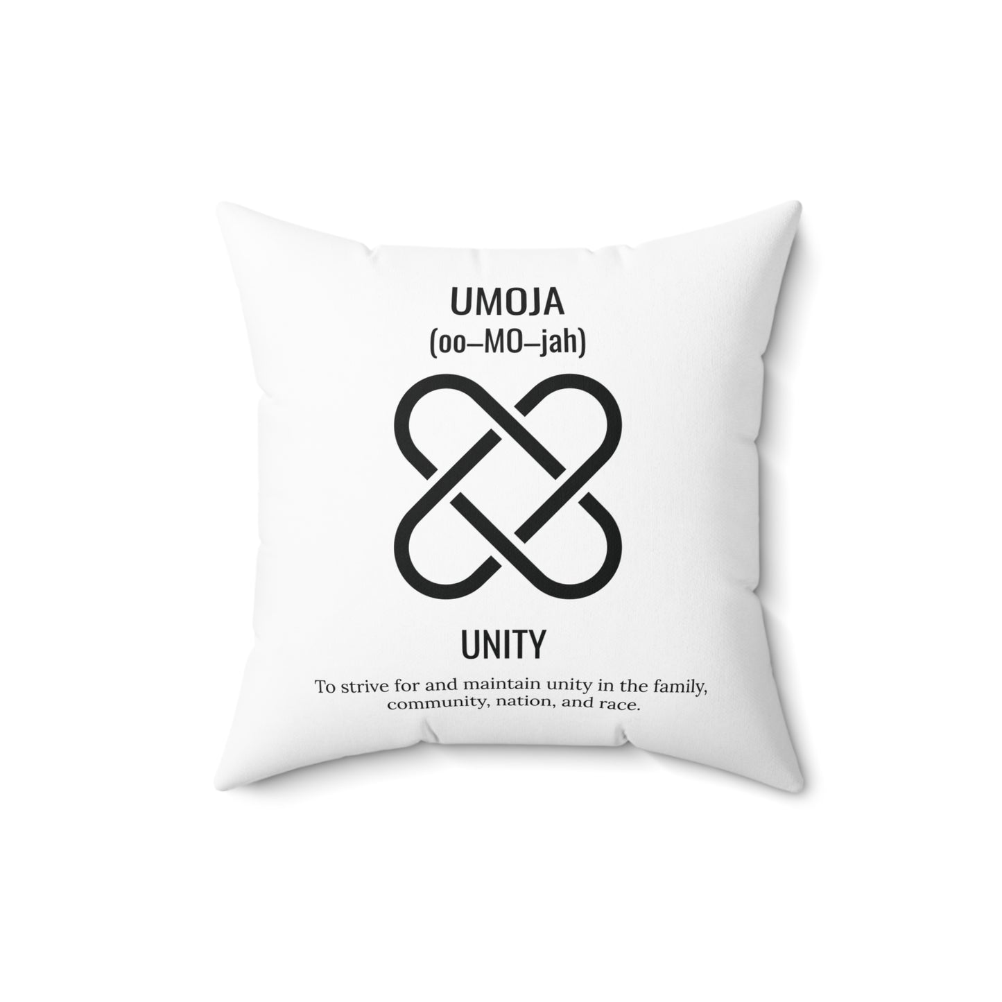 Umoja (Day 1) |Unity | Square Pillow |White |
