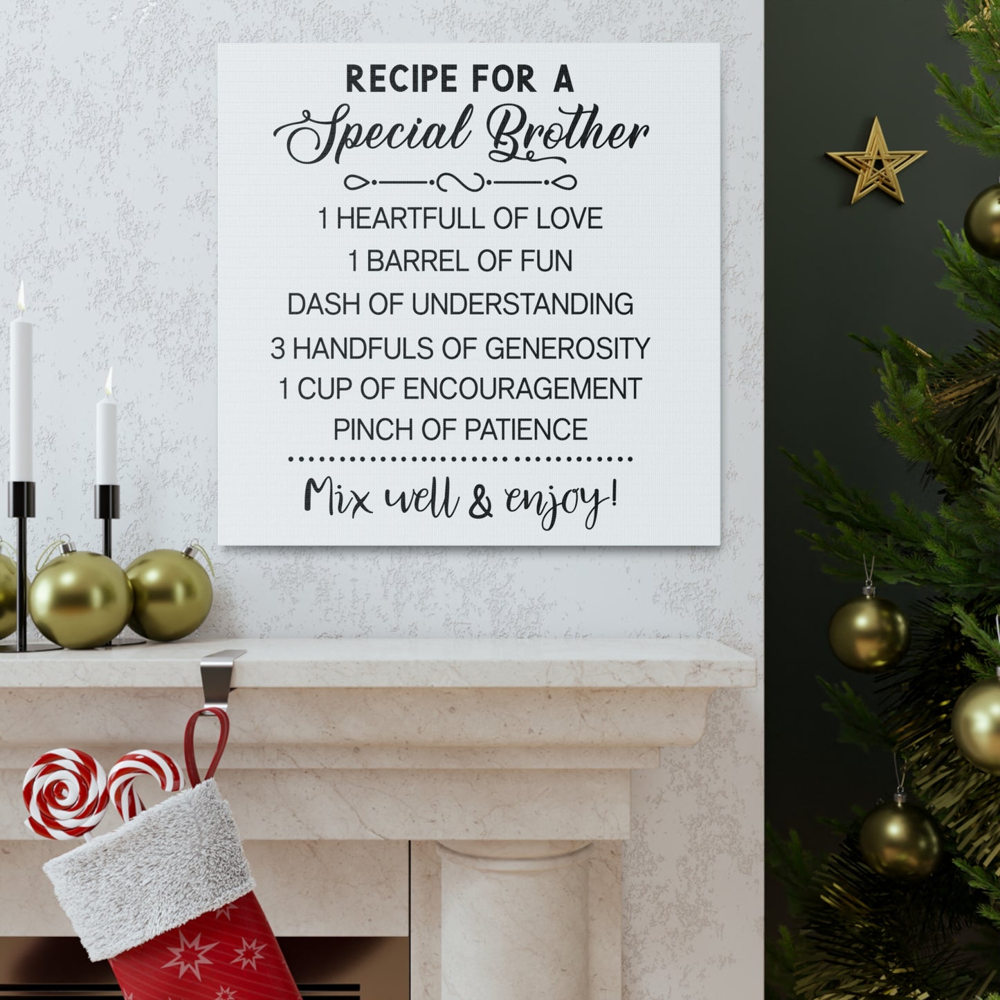 Special Brother Recipe | Canvas Gallery Wrap | White Background