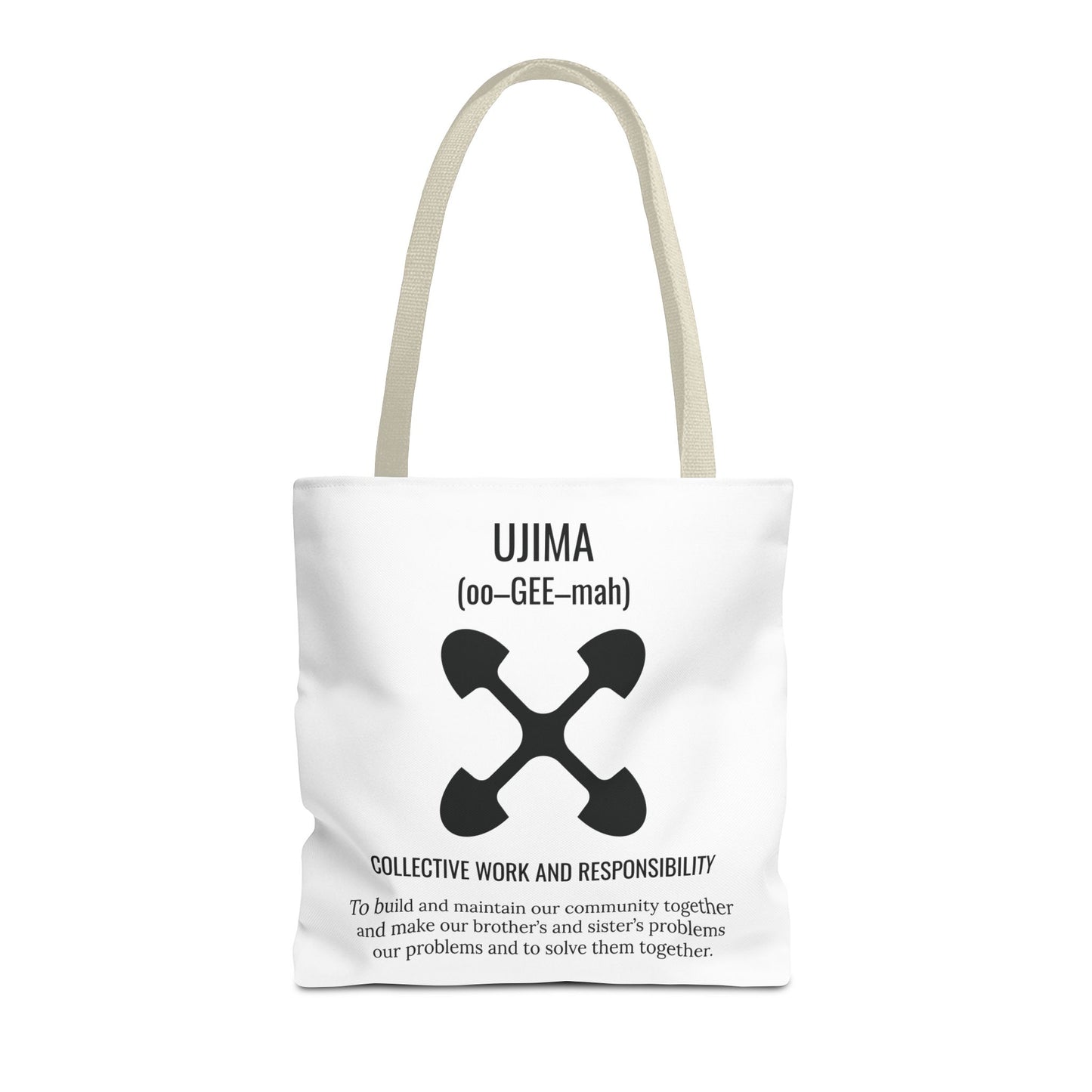 Ujima (Day 3) |Collective Work & Responsibility| Tote Bag | White
