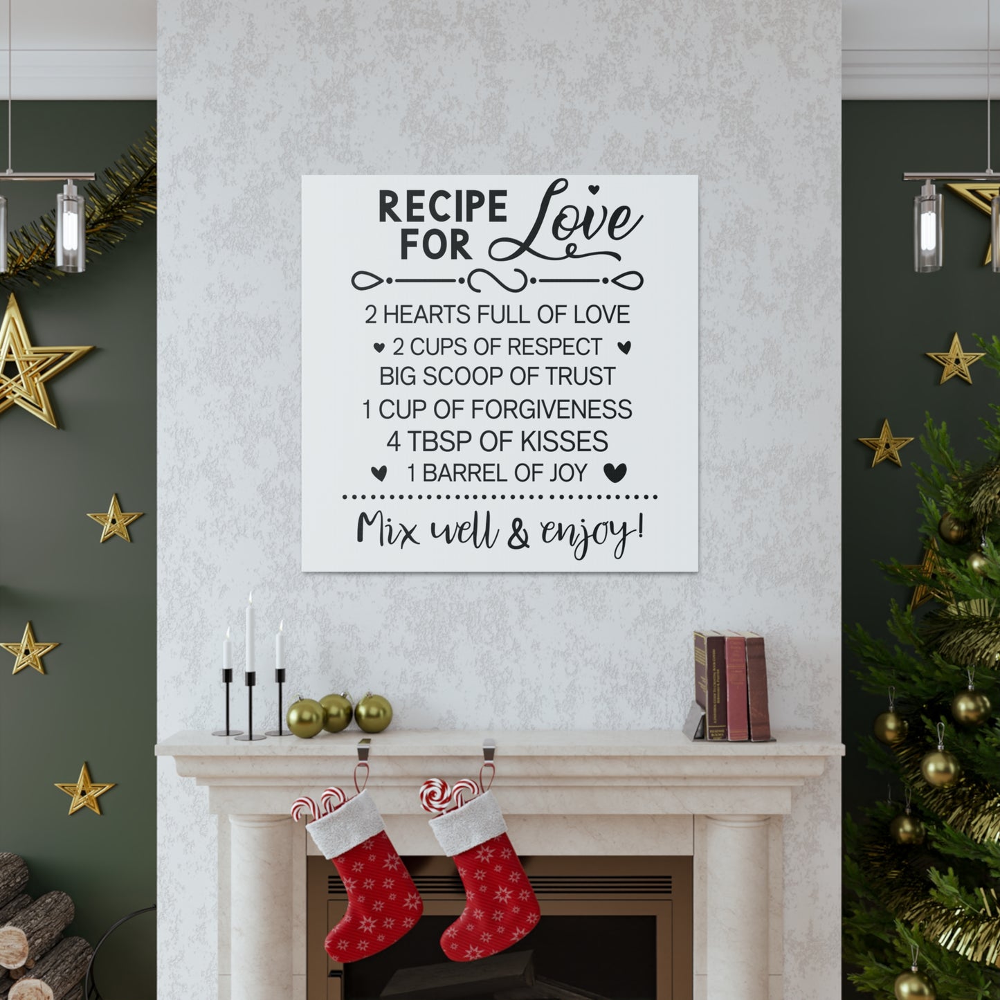Love Recipe | Canvas Gallery Wrap | White Background