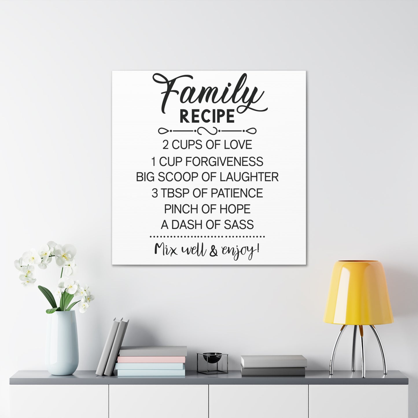 Family Recipe | Canvas Gallery Wrap | White Background