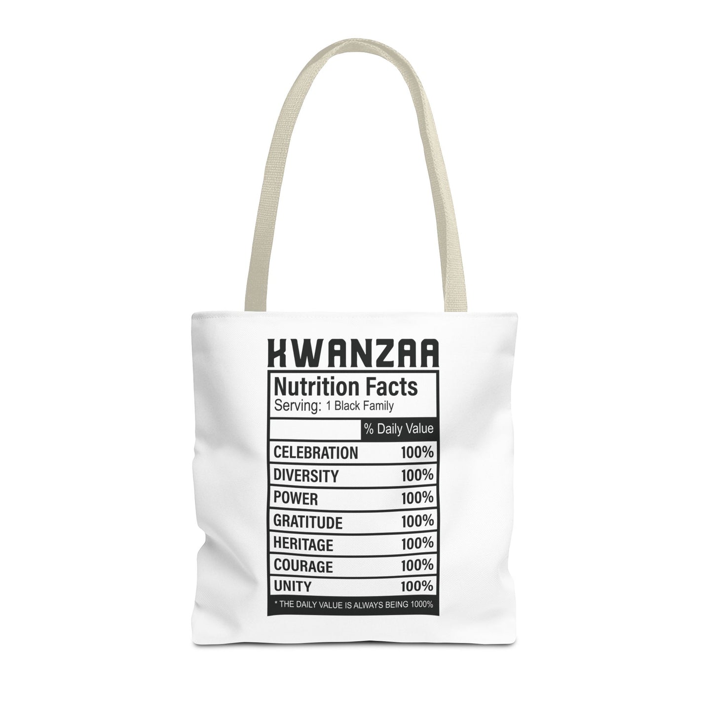 Kwanza Nutritional Facts | Tote Bag | White