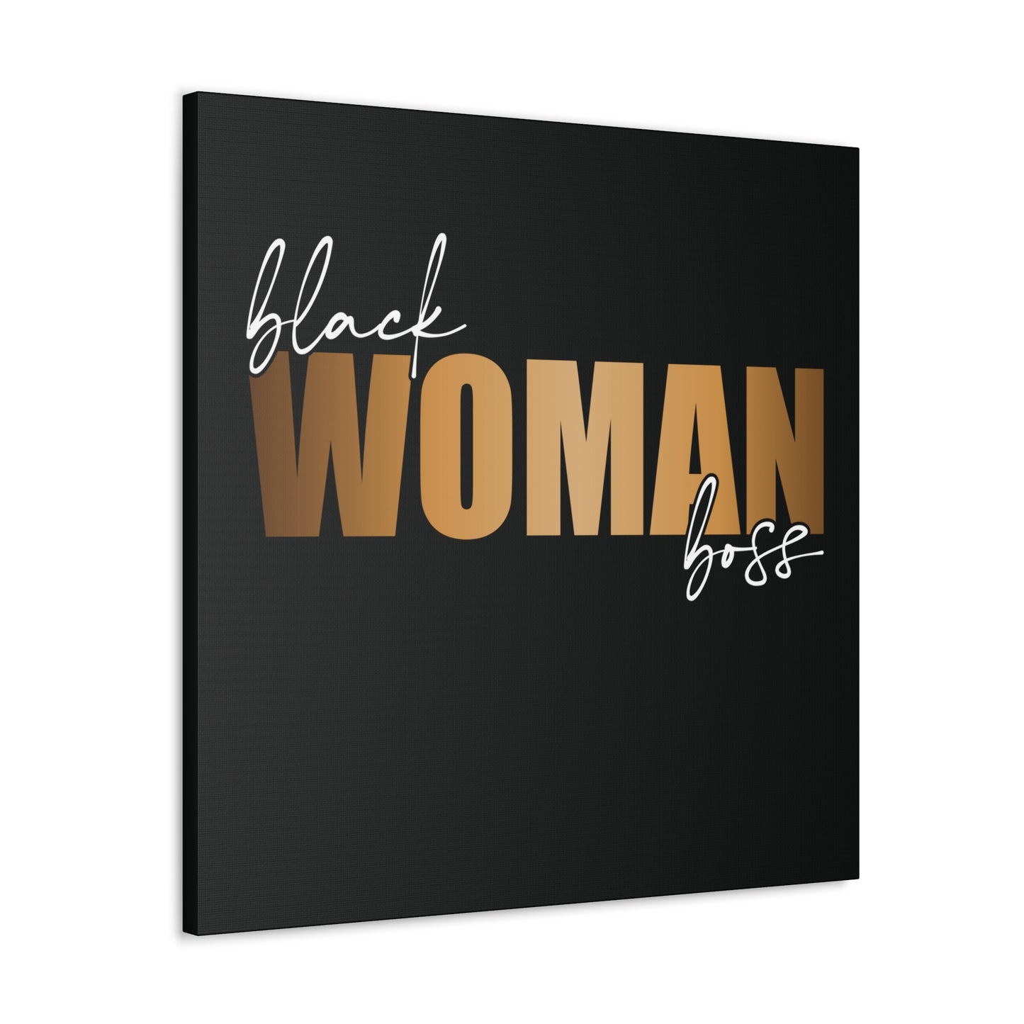 Black Women Boss | Canvas Gallery Wrap | Black Background