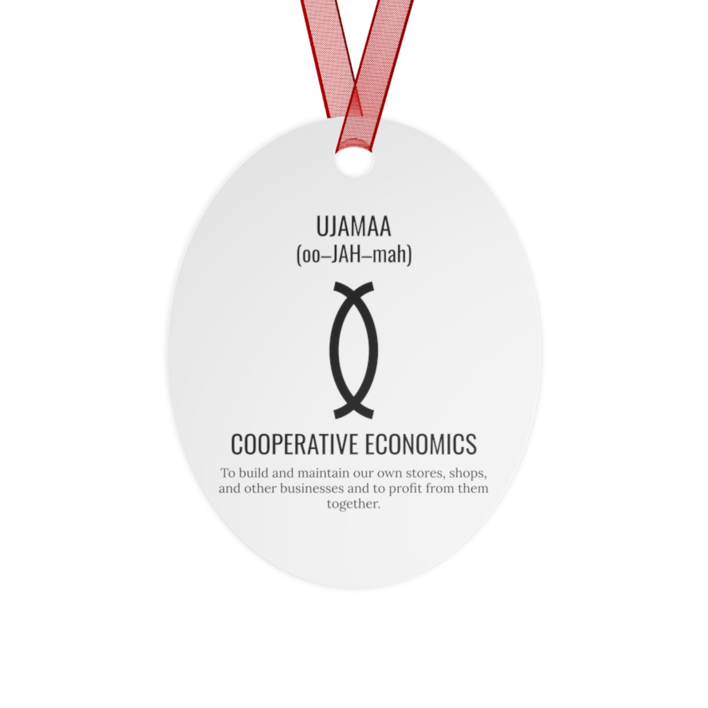 Ujamaa (Day 4) |Cooperative Economics | Bell, Tree, Round or Oval Ornament |Metal|